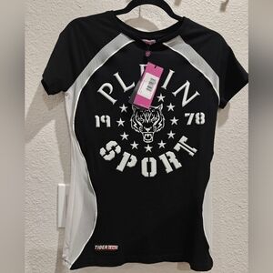 NWT Philipp Plein Round Neck T- Shirt/Black and white